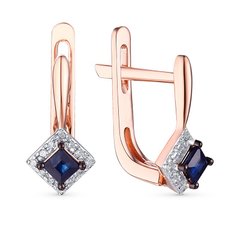 Gold earrings with sapphires and diamonds СС5506
