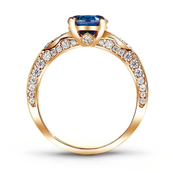 Gold ring with sapphire nano БКз104НС, 4.15