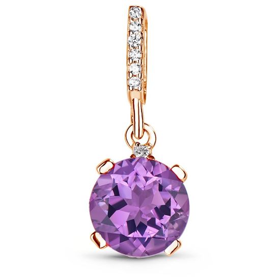 Gold pendant with natural amethyst PDz25AM, 1.42