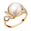 Gold ring with pearls and cubic zirkonia ЖК2001