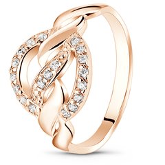 Red gold ring with cubic zirconia FKz136, 2.37