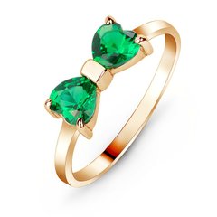 Gold ring with emerald nano ФКз181НИ, 15, 1.88