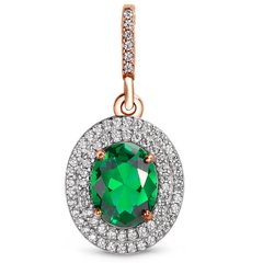 Gold pendant with emerald nano ПДз66НИ, 2.55