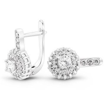 Серьги из белого золота с фианитами СБз2093, 3.88