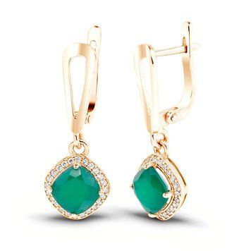 Серьги из золота с натуральным агатом ПДСз80АГ, 4.9
