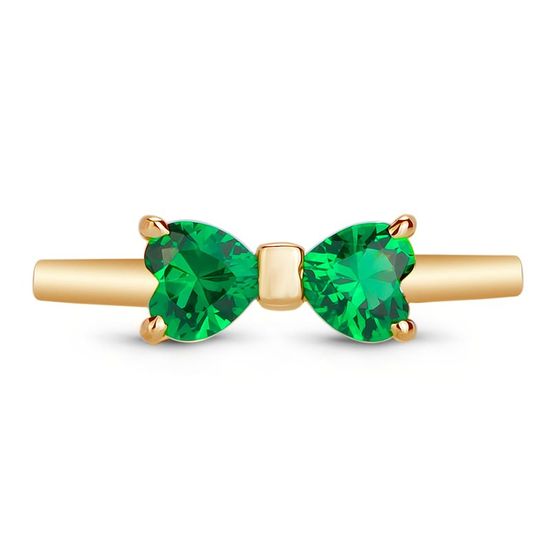 Gold ring with emerald nano ФКз181НИ, 1.88