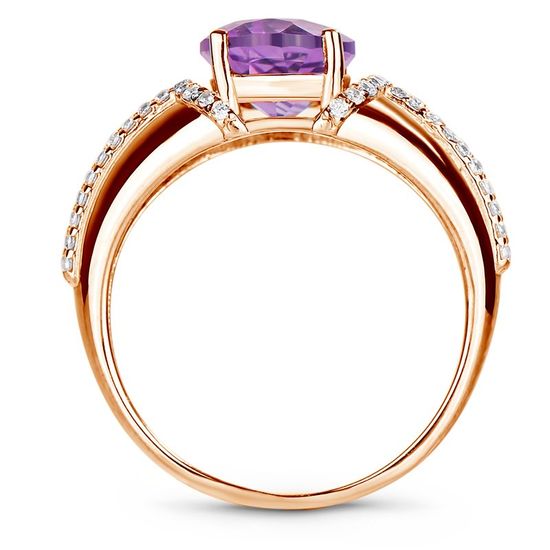 Gold ring with natural amethyst Кз1186АМ, 16, 3.95