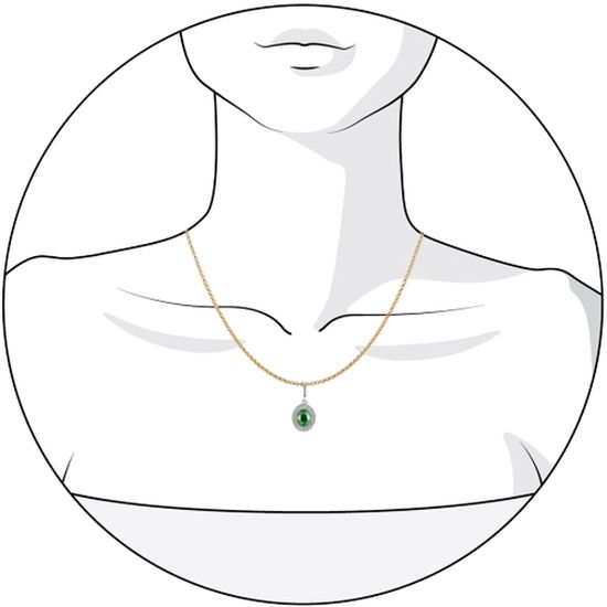 Gold pendant with emerald nano ПДз66НИ, 2.55