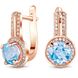 Gold earrings with natural topaz S56T, 4.37