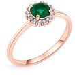 Gold ring with emerald and diamonds ИК5507