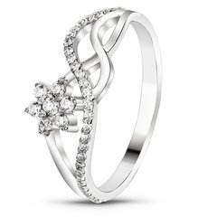 White gold ring with cubic zirconia FKBz204, 1.95