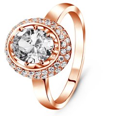 Red gold ring with cubic zirconia FKz242, 3.74