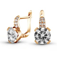 Earrings made of gold with cubic zirkonia ПДСз17