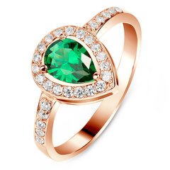 Gold ring with emerald nano ПДКз115НИ, 15, 2.73