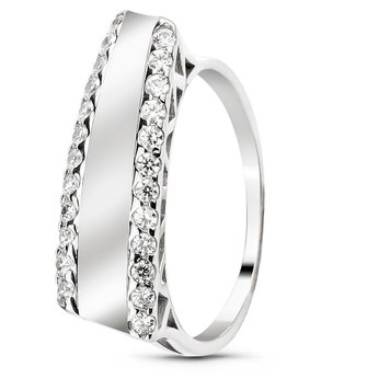 White gold ring with cubic zirconia FKBz052, 3.39