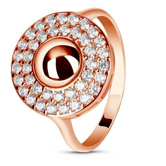 Red gold ring with cubic zirconia FKz042, 3.33
