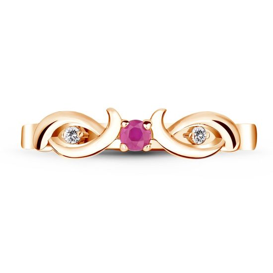 Golden ring with natural ruby Кз2121Р, 1.92