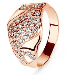 Red gold ring with cubic zirconia FKz074, 3.89