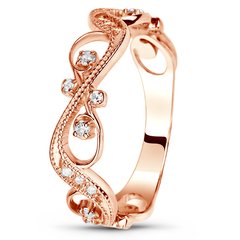 Red gold ring with cubic zirconia FKz312, 2.26