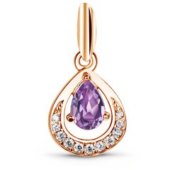 Gold pendant with natural amethyst PSz020AM, 1.34
