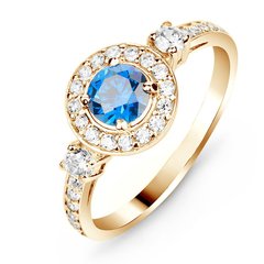 Gold ring with sapphire nano K68NS, 15, 2.1