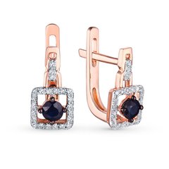 Gold earrings with sapphires and diamonds СС5504