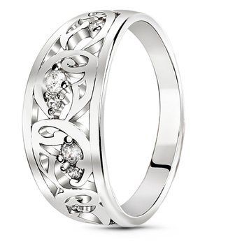 White gold ring with cubic zirconia FKBz123, 3.08