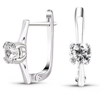 Серьги из белого золота с фианитами СБз2094, 2.99