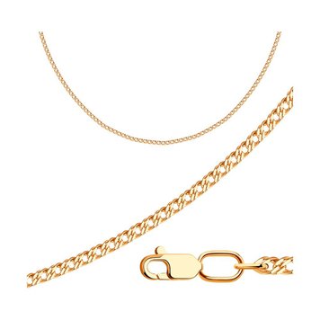 Gold chain weaving double rhombus RD040, 3.75