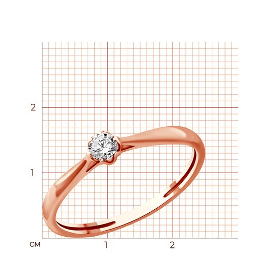 Red gold ring with diamonds KBRz117, 1.32