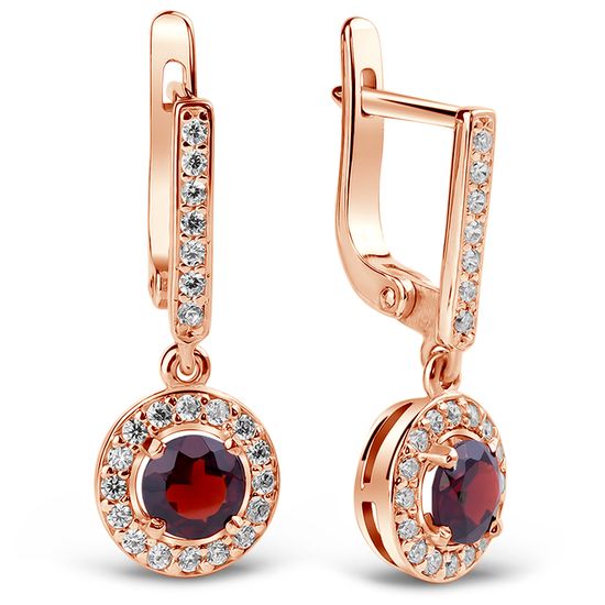 Earrings made of gold with garnet S68G, 4.05