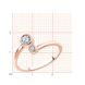 Red gold ring with cubic zirconia FKz507, 1.27