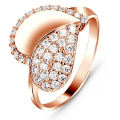 Red gold ring with cubic zirconia FKz056, 3.1