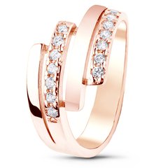 Red gold ring with cubic zirconia FKz115, 3.41