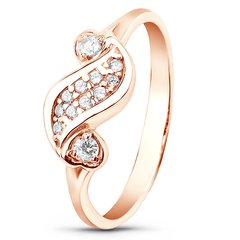 Red gold ring with cubic zirconia FKz145, 2.41