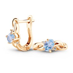 Gold earrings with natural topaz ПДСз103Т