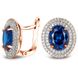 Earrings in gold with sapphire nano ПДСз66НС, 5.35
