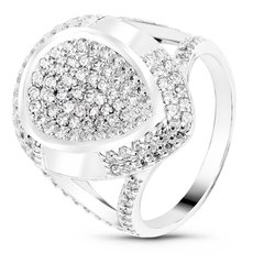 White gold ring with cubic zirconia FKBz071, 6.93
