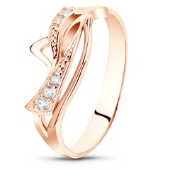 Red gold ring with cubic zirconia FKz118, 1.73