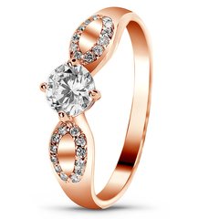 Red gold ring with cubic zirconia FKz224, 1.82