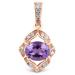 Gold pendant with natural amethyst PSz021AM, 2.72