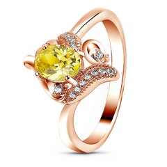 Gold ring with natural citrine ПДКз104Ц, 2.97