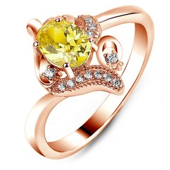 Gold ring with natural citrine ПДКз104Ц, 2.97