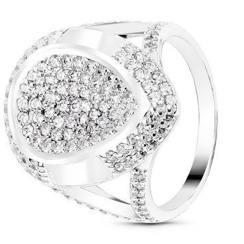 White gold ring with cubic zirconia FKBz071, 6.93