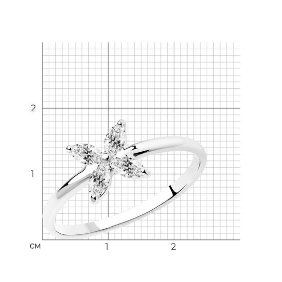 Кольцо из белого золота с фианитами ФКБз526, 1.35