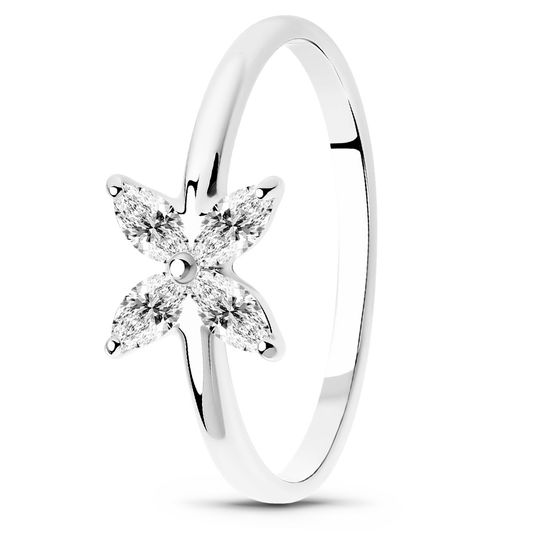 White gold ring with cubic zirconia FKBz526, 1.35