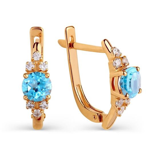 Gold earrings with natural topaz ССз2257Т