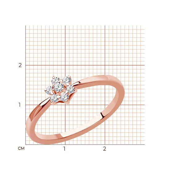 Золотое кольцо с бриллиантами K2307D, 15.5, 2.21