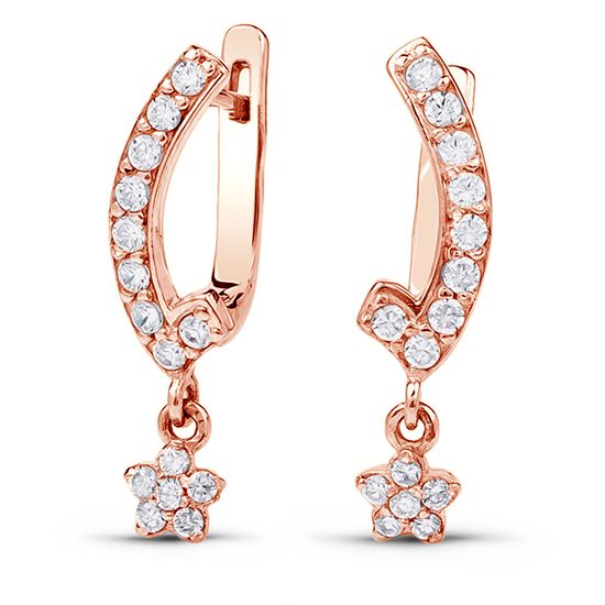 Gold earrings with cubic zirconia FSz140, 3.11