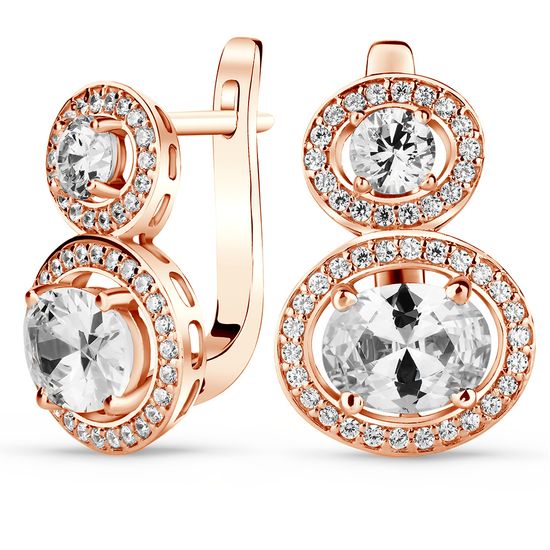 Gold earrings with cubic zirconia PDSz72, 5.24